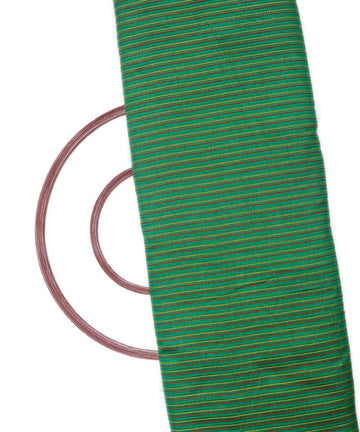 green colour kantha embroidery dupion silk fabric